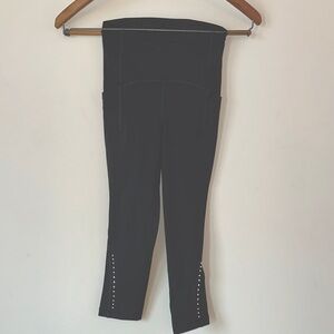 Black High-Waisted Leggings with Stud Detail